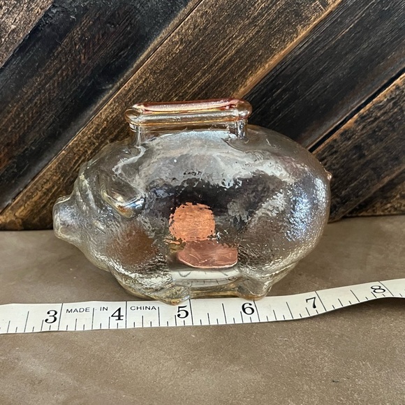 Vintage Anchor Hocking Glass Piggy Bank - Picture 4 of 4